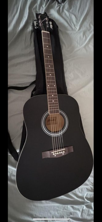 აკუსტიკური გიტარა ქეისით და დამატებითი სიმებით